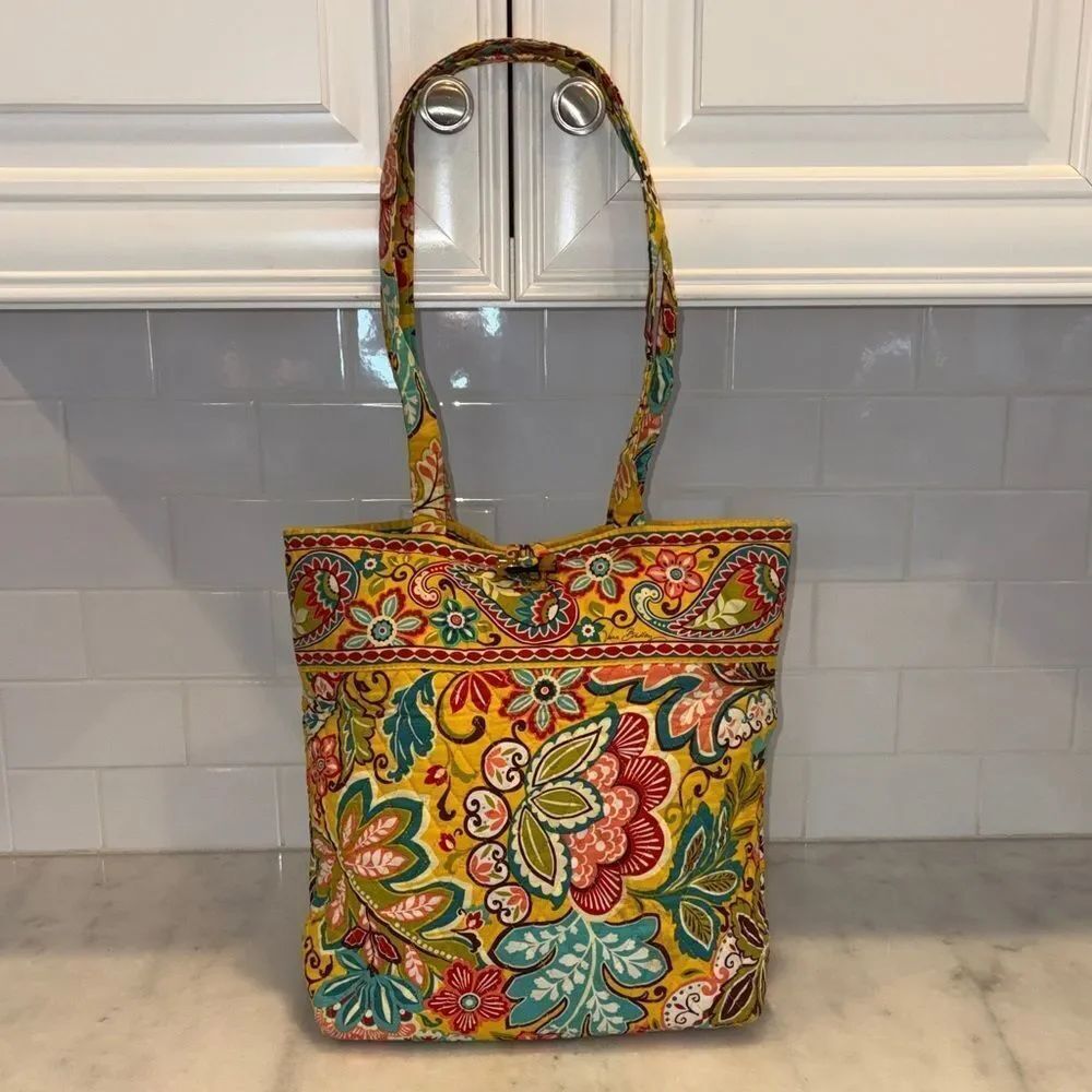 Vera Bradley Tote Bag Purse Provencal Paisley Quilted Cotton Shoulder Bag